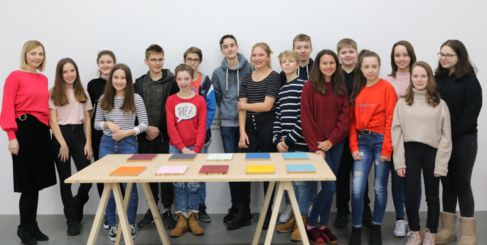 Schülerinnen und Schüler des Kunstprofils im Kunstraum Alexander Bürkle