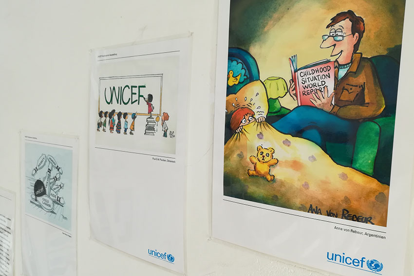 Austellung Karikaturen für UNICEF
