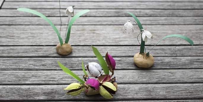 Selbstgebastelte Blumen