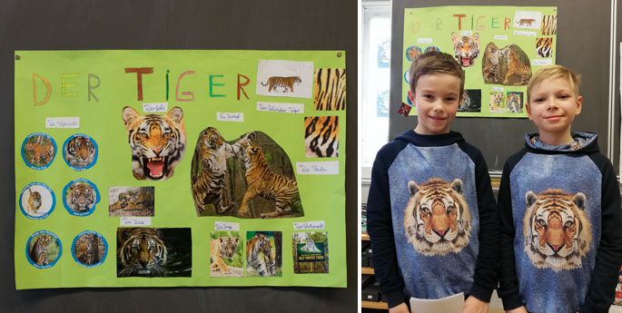 Schüler halten Tigerreferat