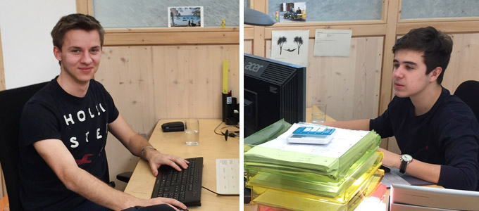 Lars und Lukas im Büro der EWS
